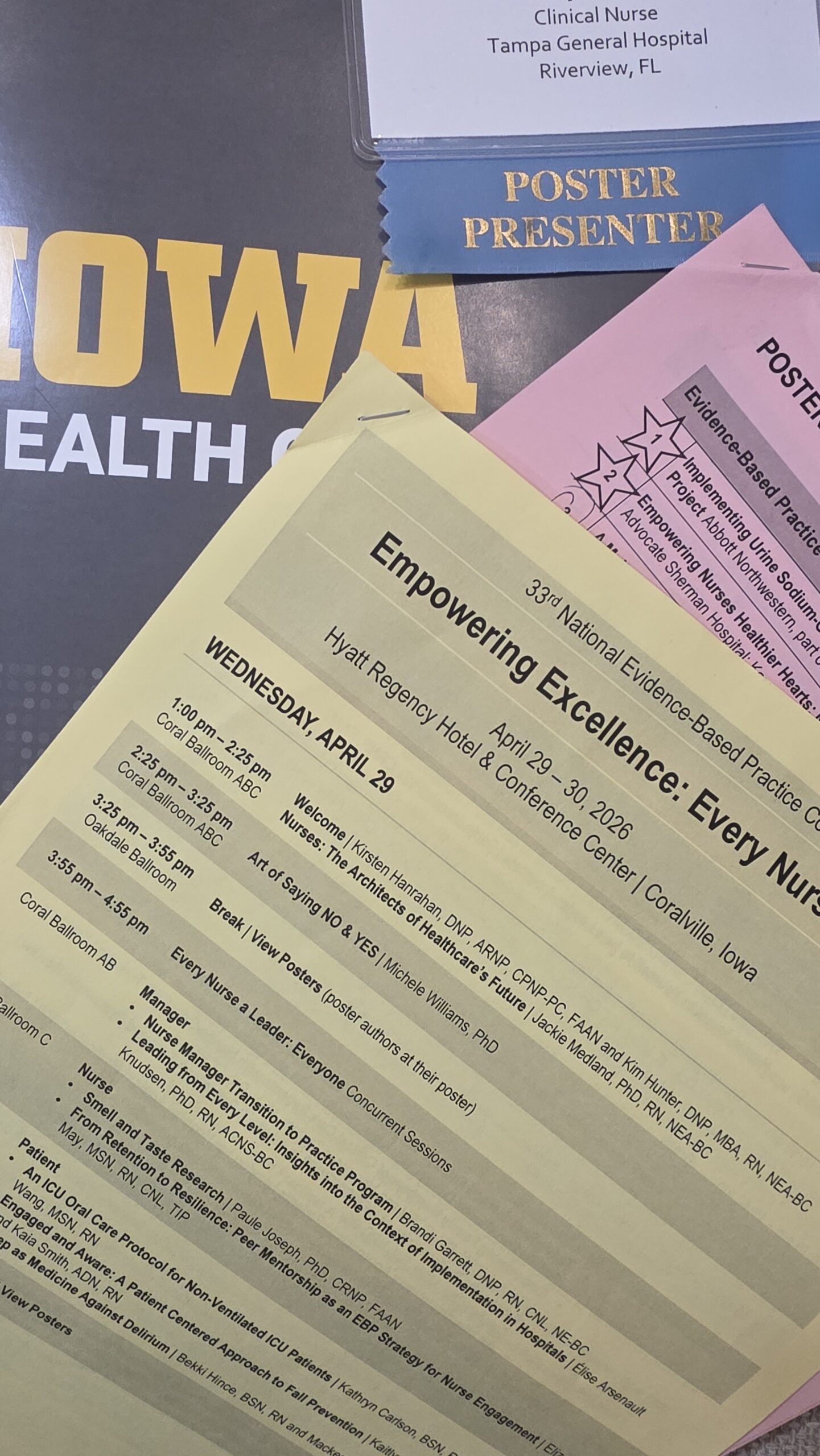 Schedule at the EBP Conference in Iowa